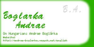 boglarka andrae business card